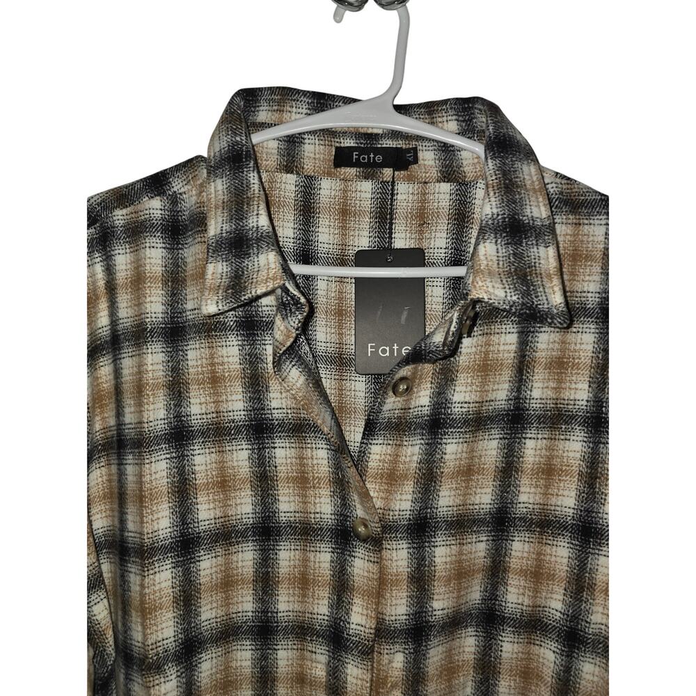 Fate Oversized Flannel Soft Cozy Shacket NWT SIze Large - Picture 2 of 3